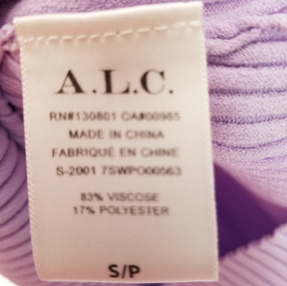 ALC Brandon Ribbed Top lavendar  Size small - Picture 12 of 13